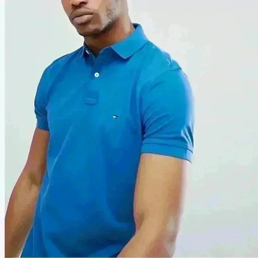 NWT Blue Tommy Hilfiger CUSTOM fit polo sz medium